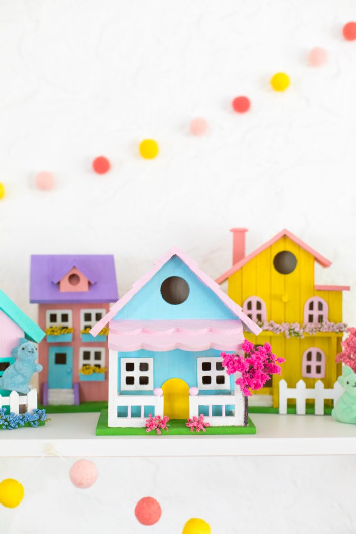 Crafted houses with pastel colors. 