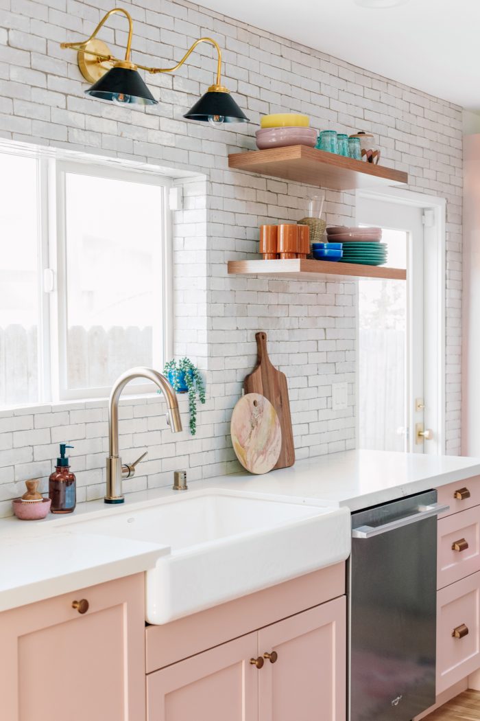 Zellige Tile in Pink Kitchen