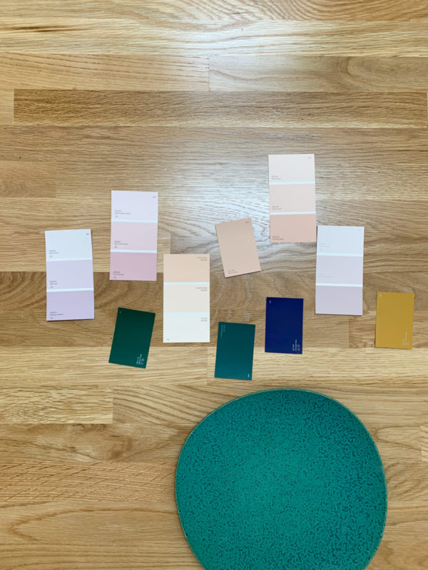 Paint samples on the floor