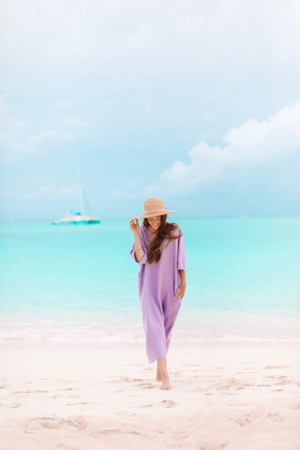 A person standing on a beach