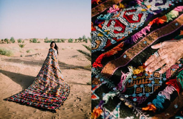 Black and Rainbow Moroccan Rug