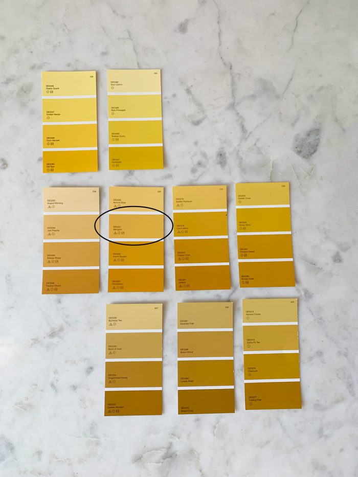 Yellow paint samples