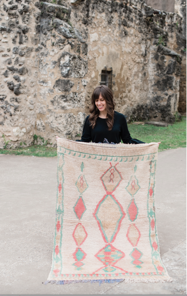 Pastel Small Vintage Moroccan Rug