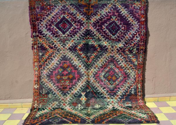 dark colorful vintage moroccan rug