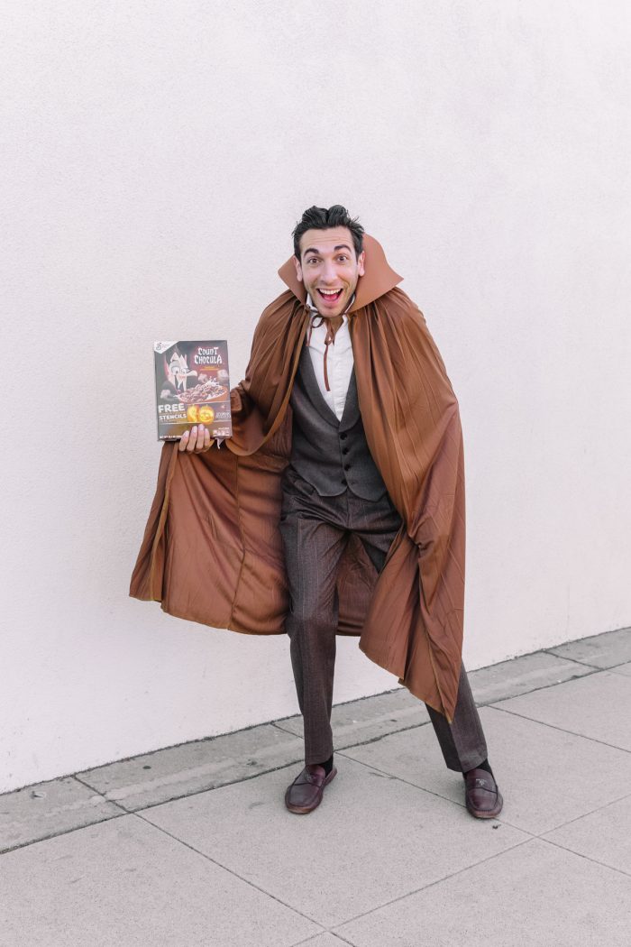 A person dressed as dracula