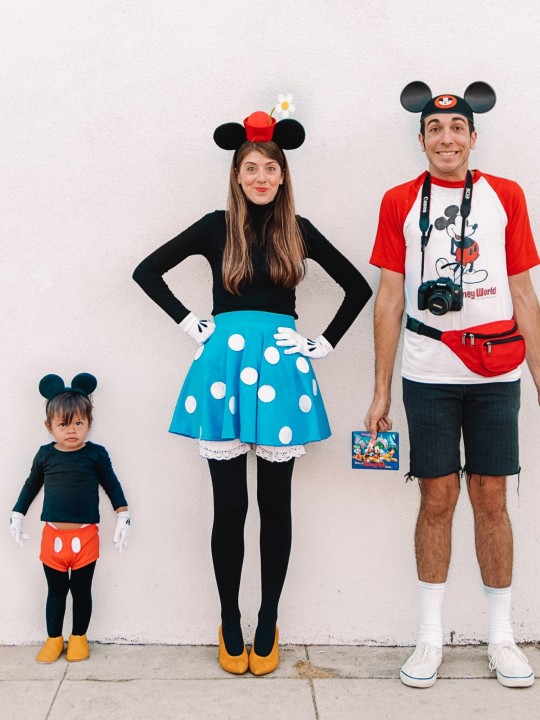 DIY Mickey + Minnie Mouse Family Costume