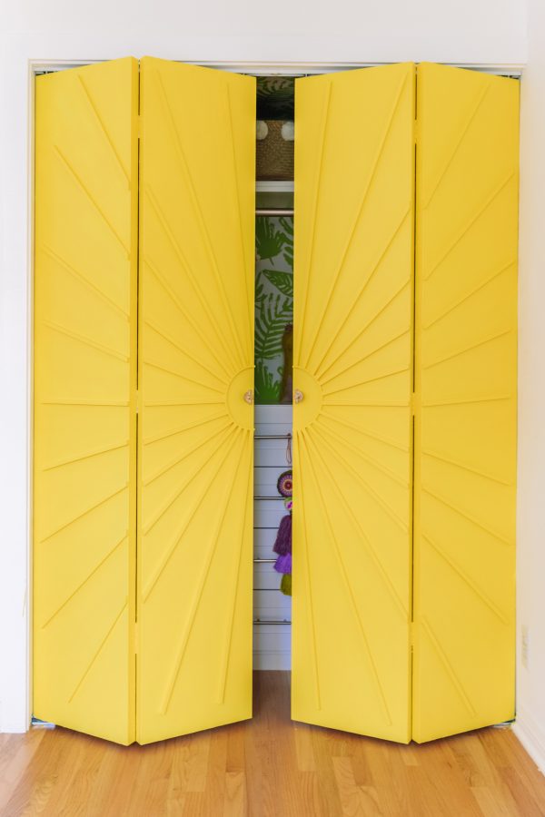Yellow closet doors