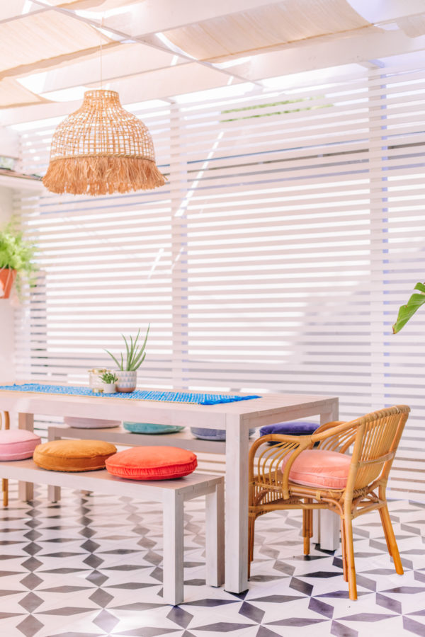 Bright Modern California Outdoor Dining Area