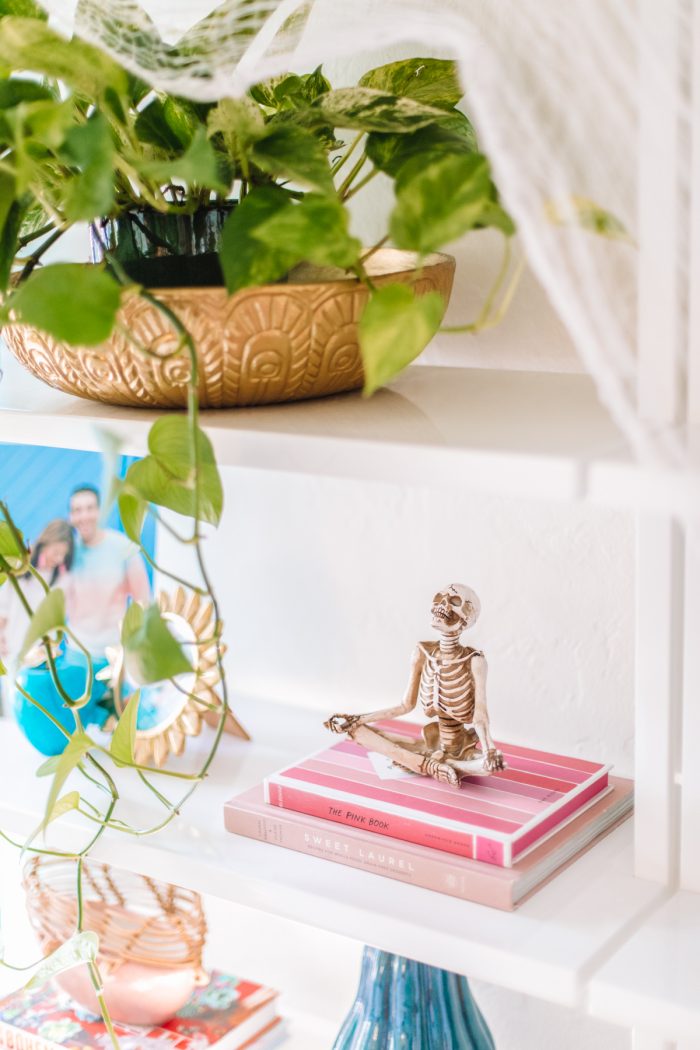 Halloween Shelf Decor - Yoga Skeletons