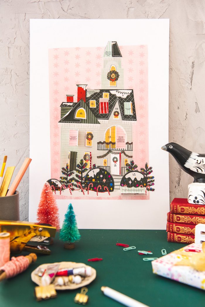 Christmas House Printable Advent Calendar