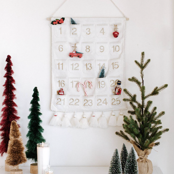 tassel advent calendar wall hanging