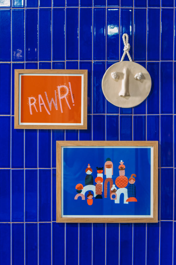 Blue and Terracotta Kids Bathroom Makeover