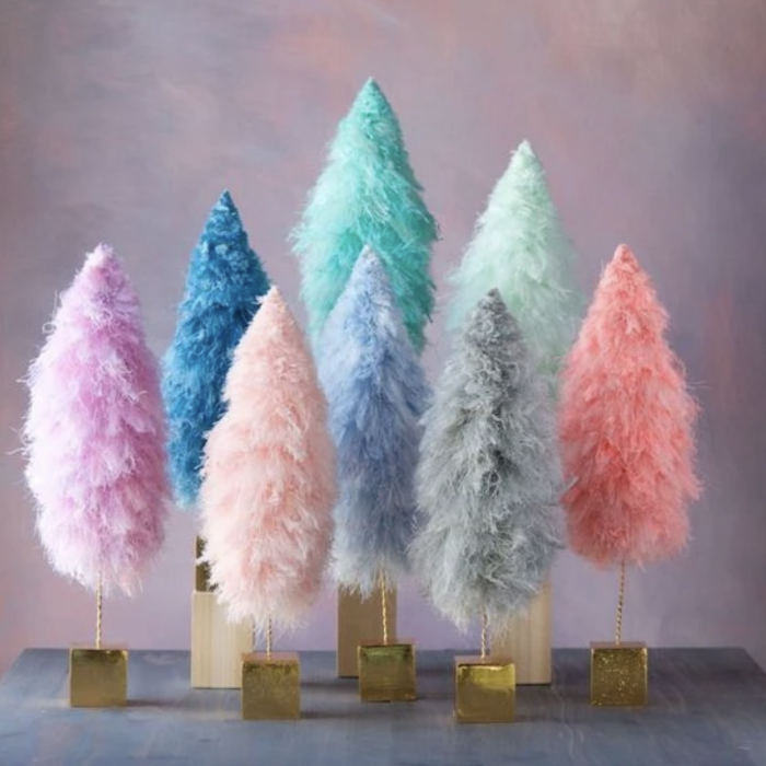 rainbow bottle brush trees ✿ mini bottle brush trees set on wallflower –  Studio Wallflower