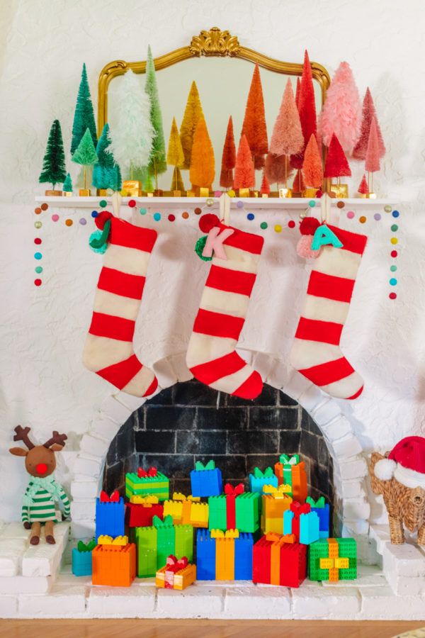 Stockings on a fire place