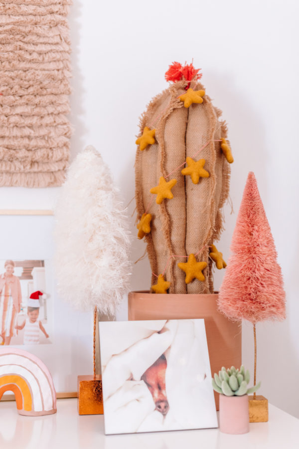 Pink and Neutral Christmas Decor