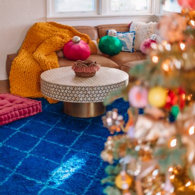 Colorful Living Room at Christmas