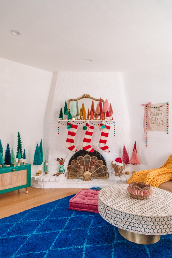 Colorful Living Room at Christmas