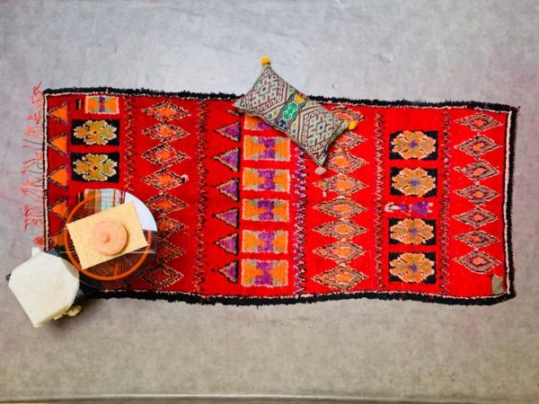 red vintage moroccan rug