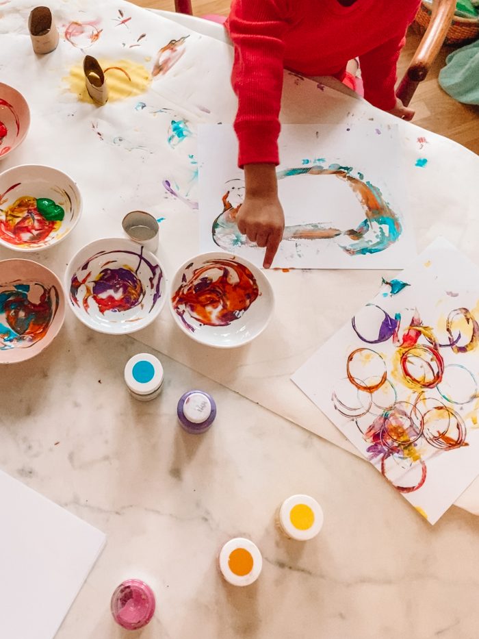 Circle Painting with Toilet Paper Rolls