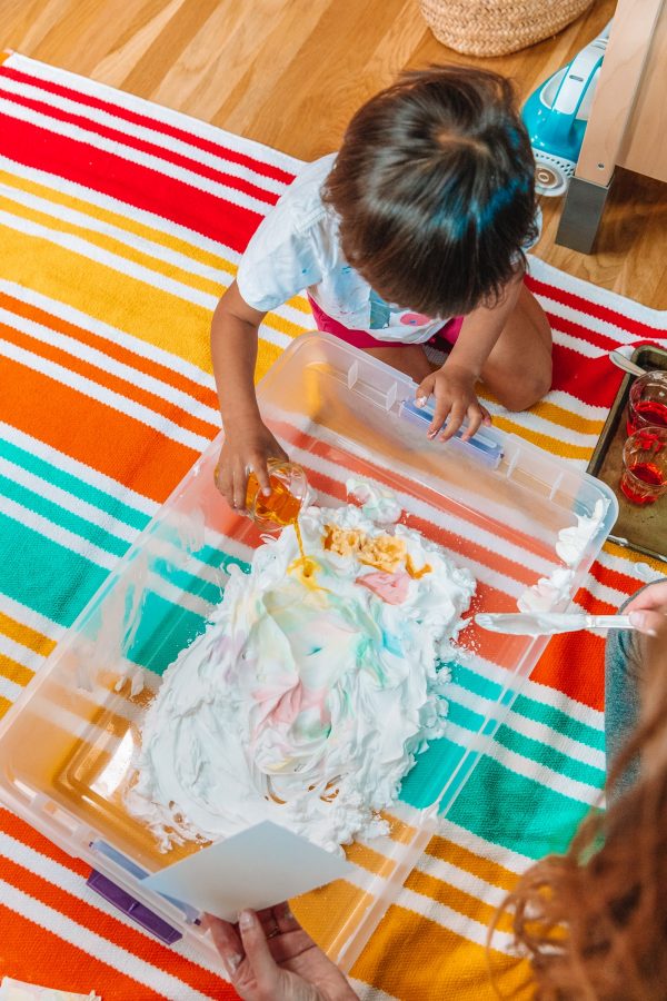 DIY Marbled Paper with Shaving Cream