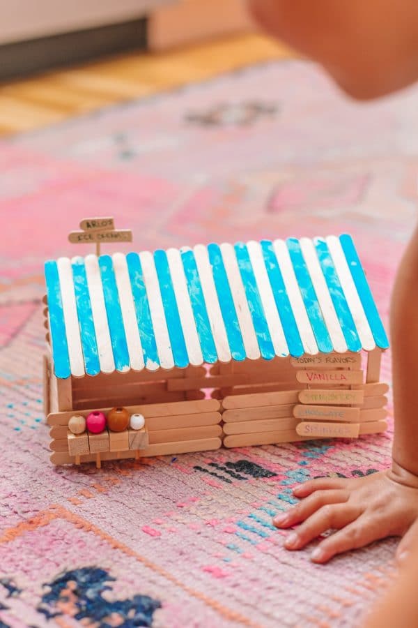 A popsicle stick house