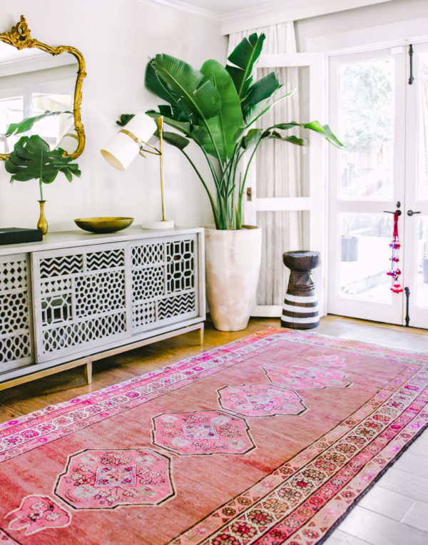 Pink Vintage Persian Rug