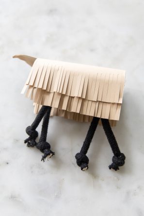 Sheep made out of paper