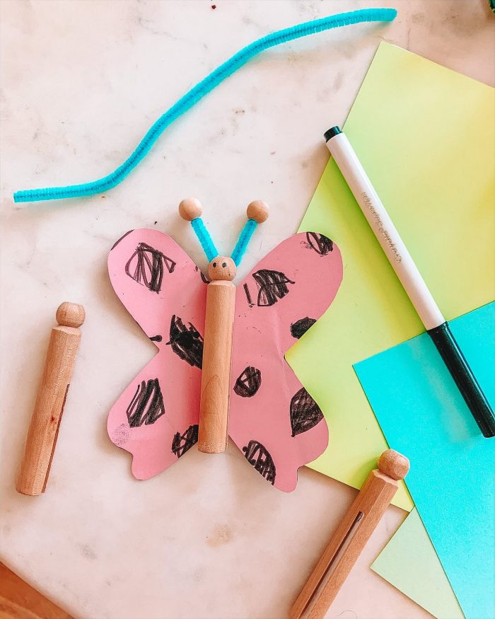 Toddler Clothespin Butterfly Craft