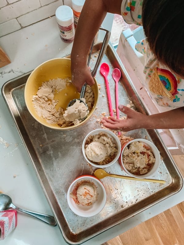 moon sand ice cream sensory activity