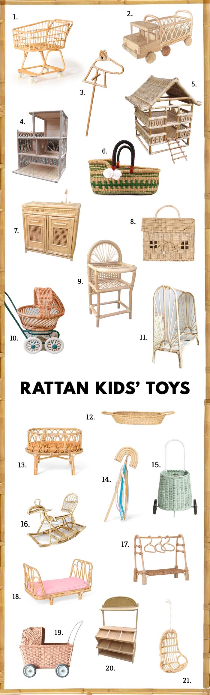 Rattan Kids Toys Studio DIY