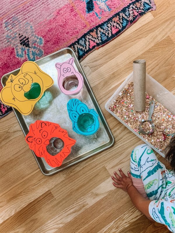 Feed The Animals Sensory Bin