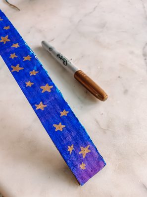 Blue cardboard with gold stars