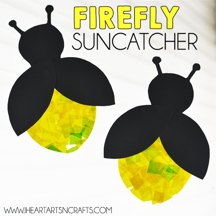 DIY firefly suncatcher craft.