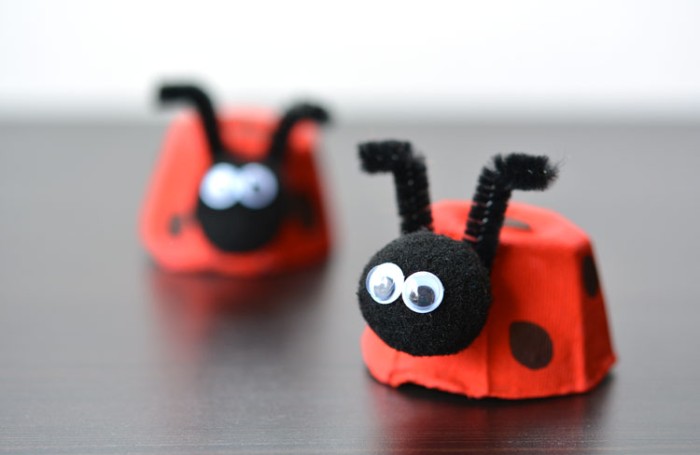 egg carton ladybug craft