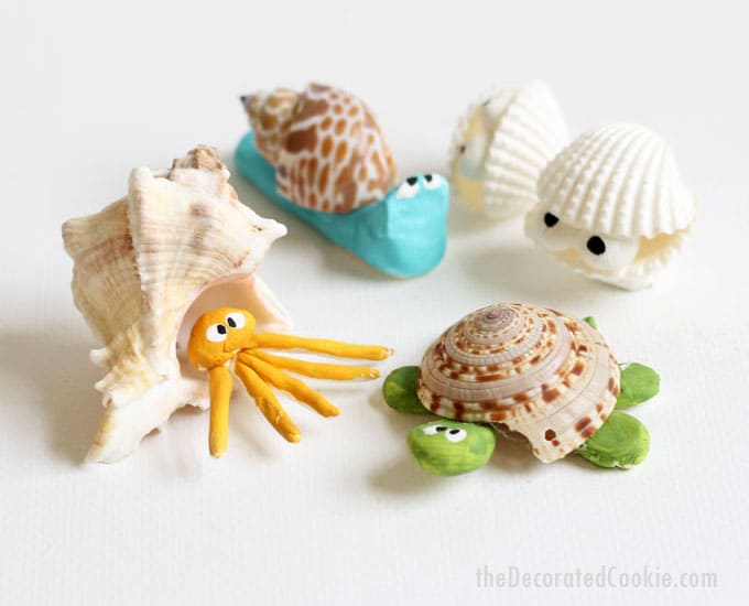 Seashell creatures craft.
