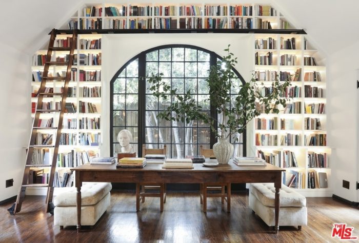 Library in a Tudor Home in Los Angeles