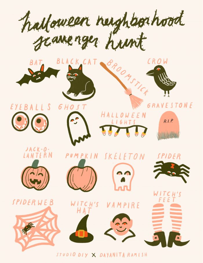 Neighborhood Halloween Scavenger Hunt FREE Printable