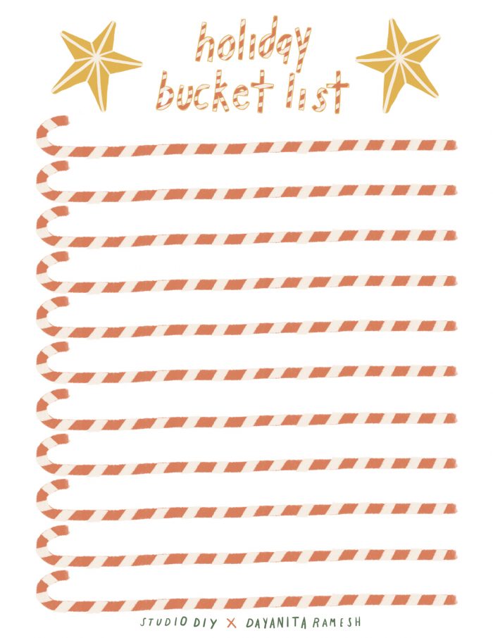 Free Printable Christmas Bucket List with Christmas Activities