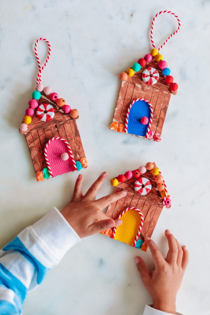 DIY Popsicle Stick Gingerbread House Ornaments Studio DIY