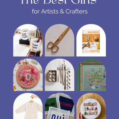 photo collage with title "the best gifts for artists and crafters"