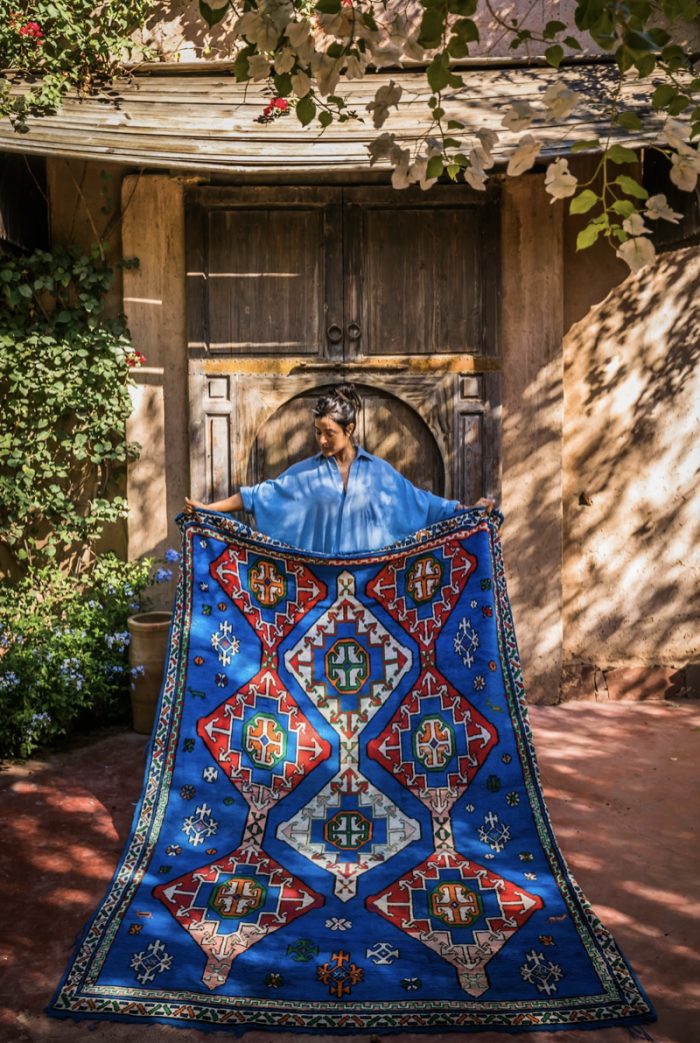 Bold Blue Moroccan Rug