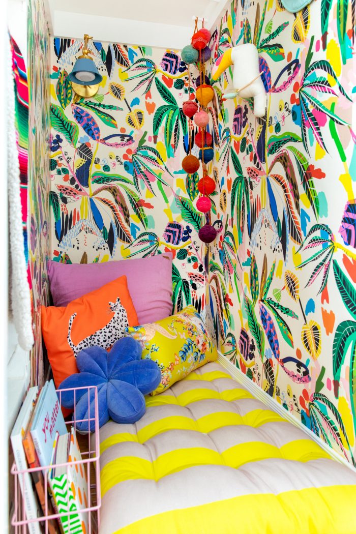 Pillows in a colorful closet