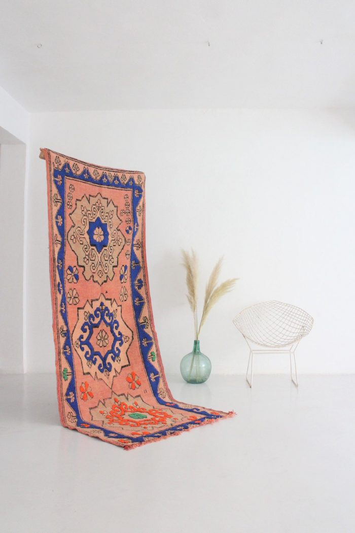 Peach and Blue Boujaad Rug