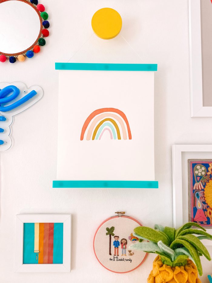 Rainbow Art Print with Acrylic Poster Hanger