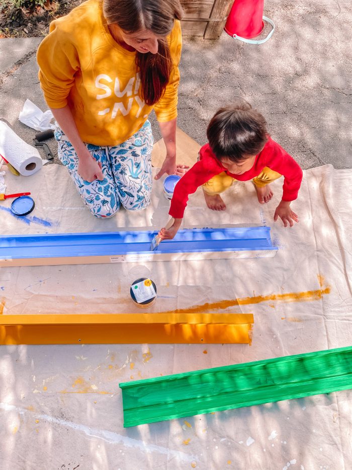 Painting IKEA Photo Ledges Rainbow