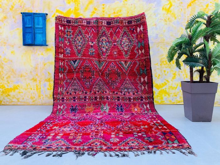 Bold Red Vintage Moroccan Rug