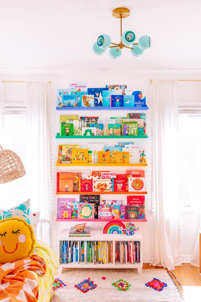 Ikea Diy Rainbow Bookshelves, Under Window Bookcase Nursery