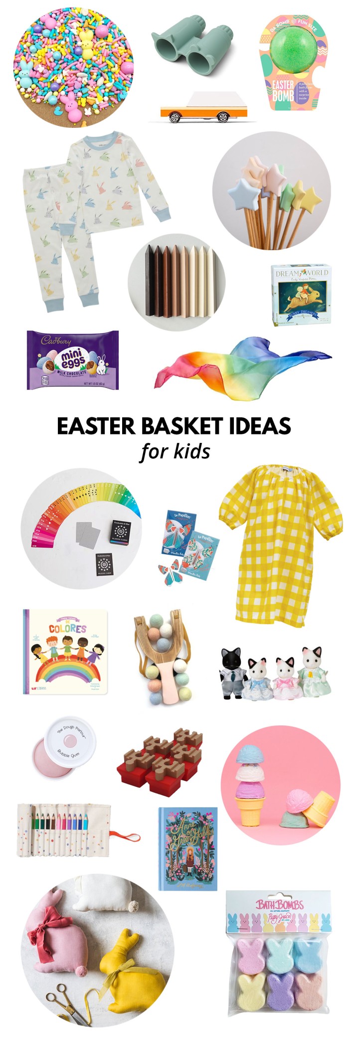 collage of Easter basket ideas for kids