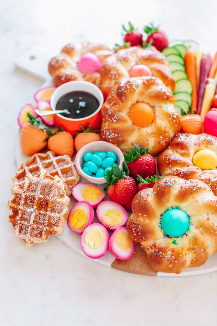 Easter snacks on a tray