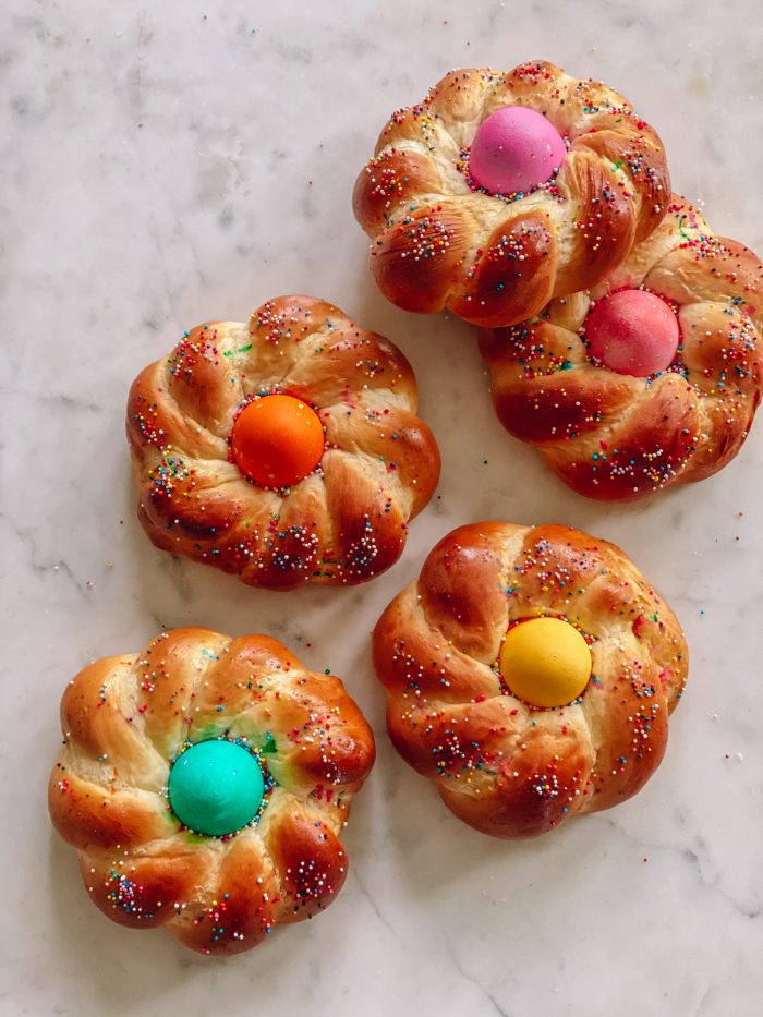 A close up of food, with Easter bread